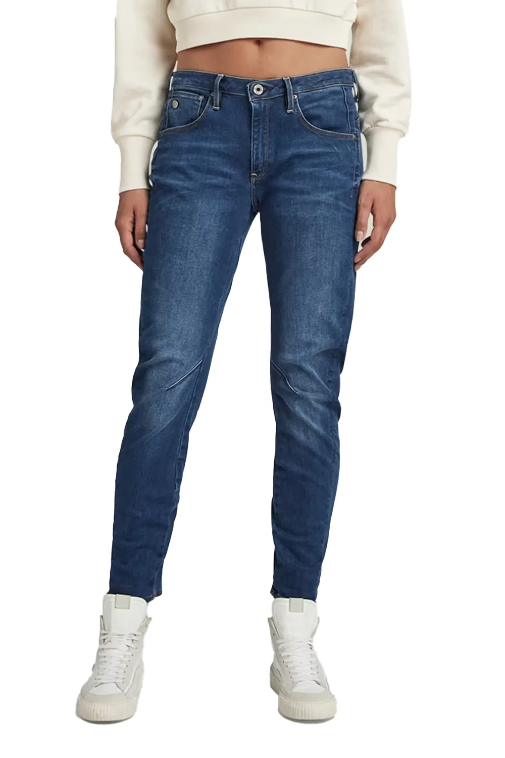Дамски дънки G‑Star RAW Arc 3D Low Boyfriend  Ниска талия  Леко стеснен крачол  Син