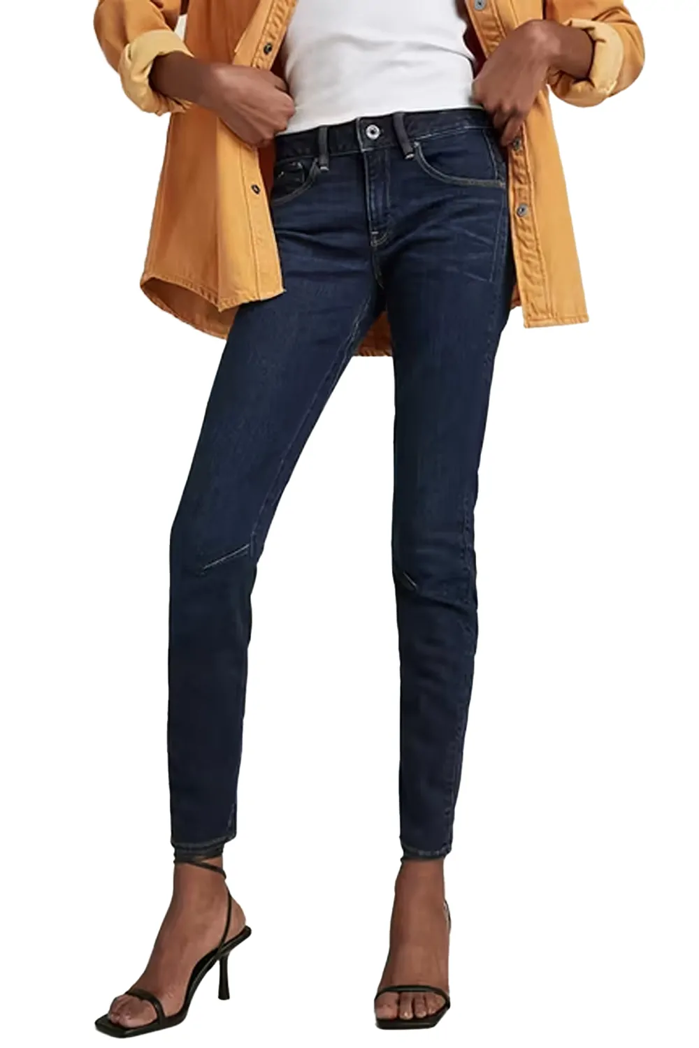 Дамски дънки G‑Star RAW Arc 3D Skinny  Средна талия  Много стеснен крачол  Тъмносин