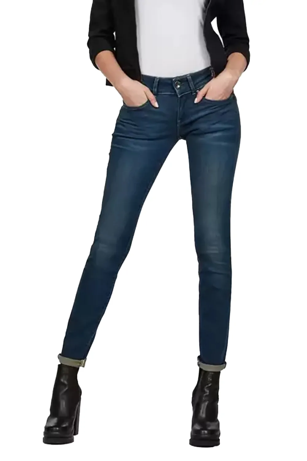 Дамски дънки G‑Star RAW Midge Cody Mid Skinny 4107949 16113‑19  Средна талия  Стеснен крачол  W28‑L32  Тъмносин