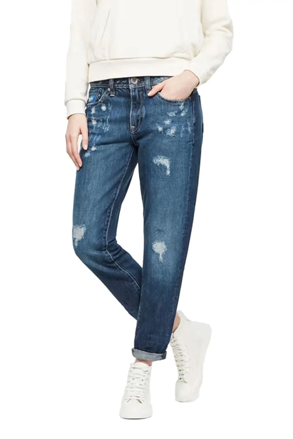 Дамски дънки G‑Star RAW Midge Saddle Boyfriend 7766857 16113‑19  Средна талия  Прав крачол  W27‑L32  Син
