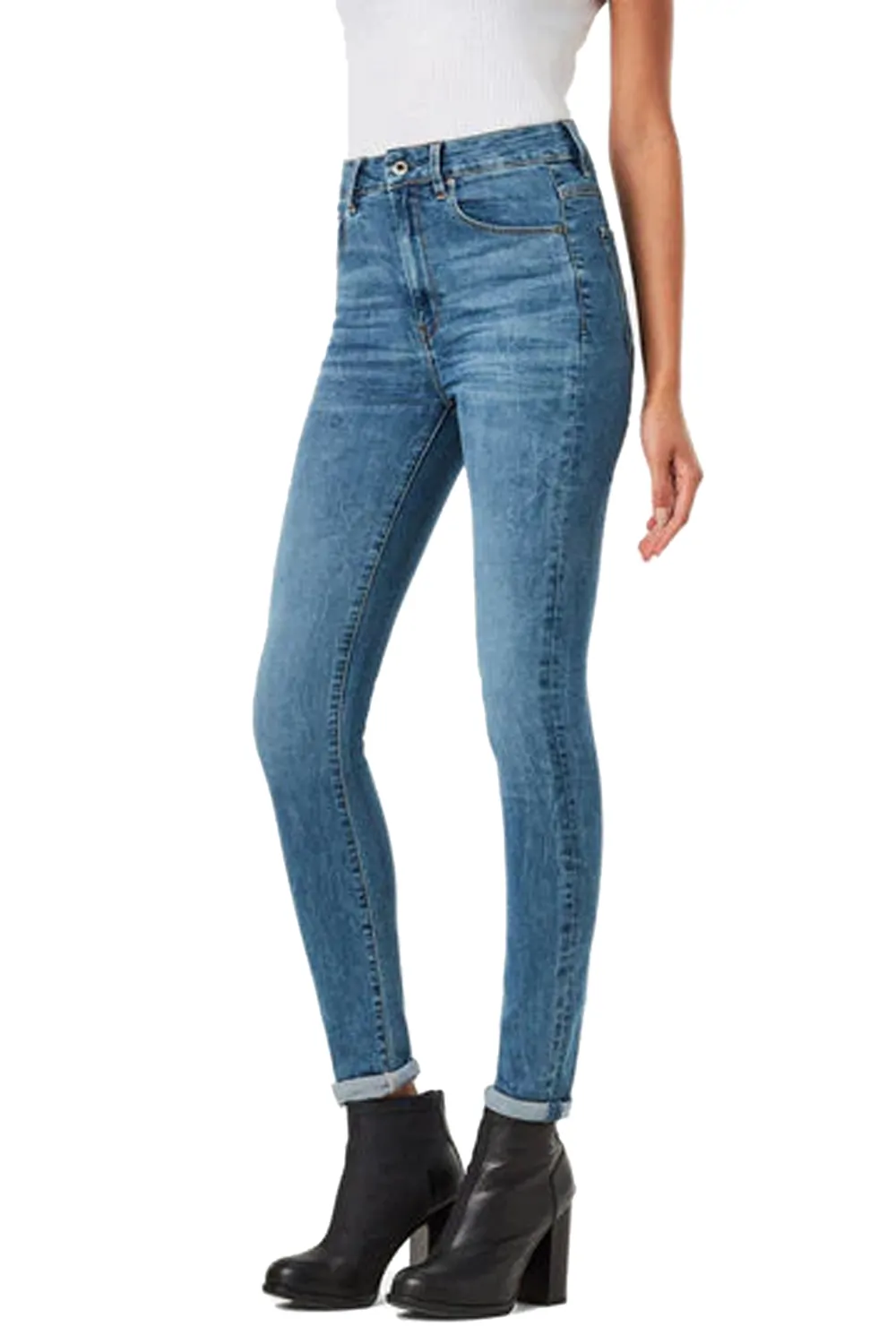 Дамски дънки G‑Star RAW 3301 Ultra High Skinny Lor 6001812 16113‑24  Много висока талия  Стеснен крачол  W27‑L32  Син
