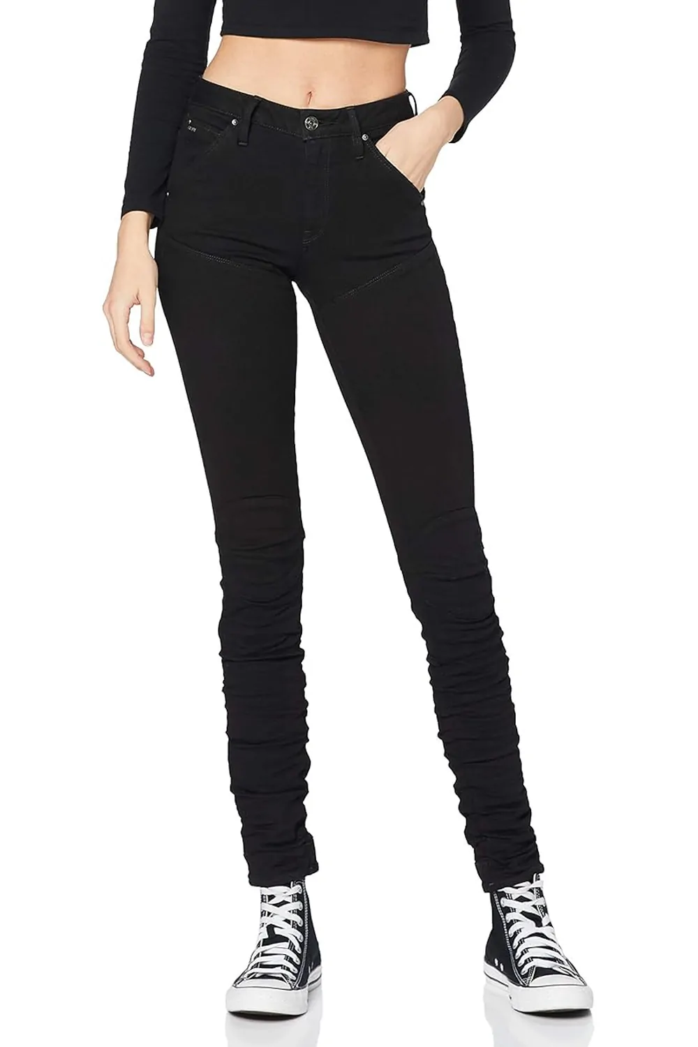 Дамски дънки G‑Star RAW 5620 Staq 3D Mid Skinny 6986515 16113‑23  Средна талия  Стеснен крачол  W27‑L32  Черен