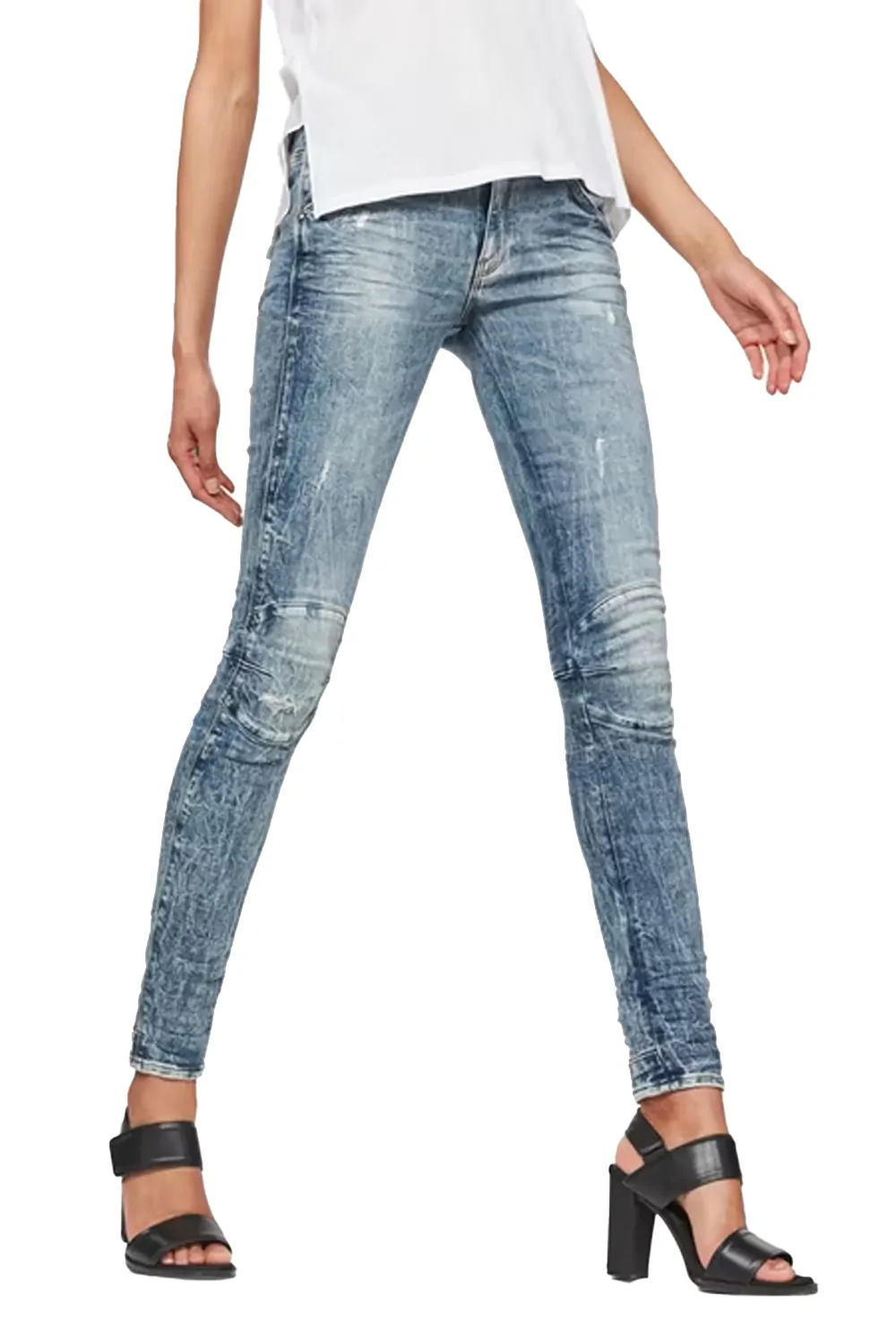Дамски дънки G-Star RAW 5622 Mid-Waist Skinny  Светлосин