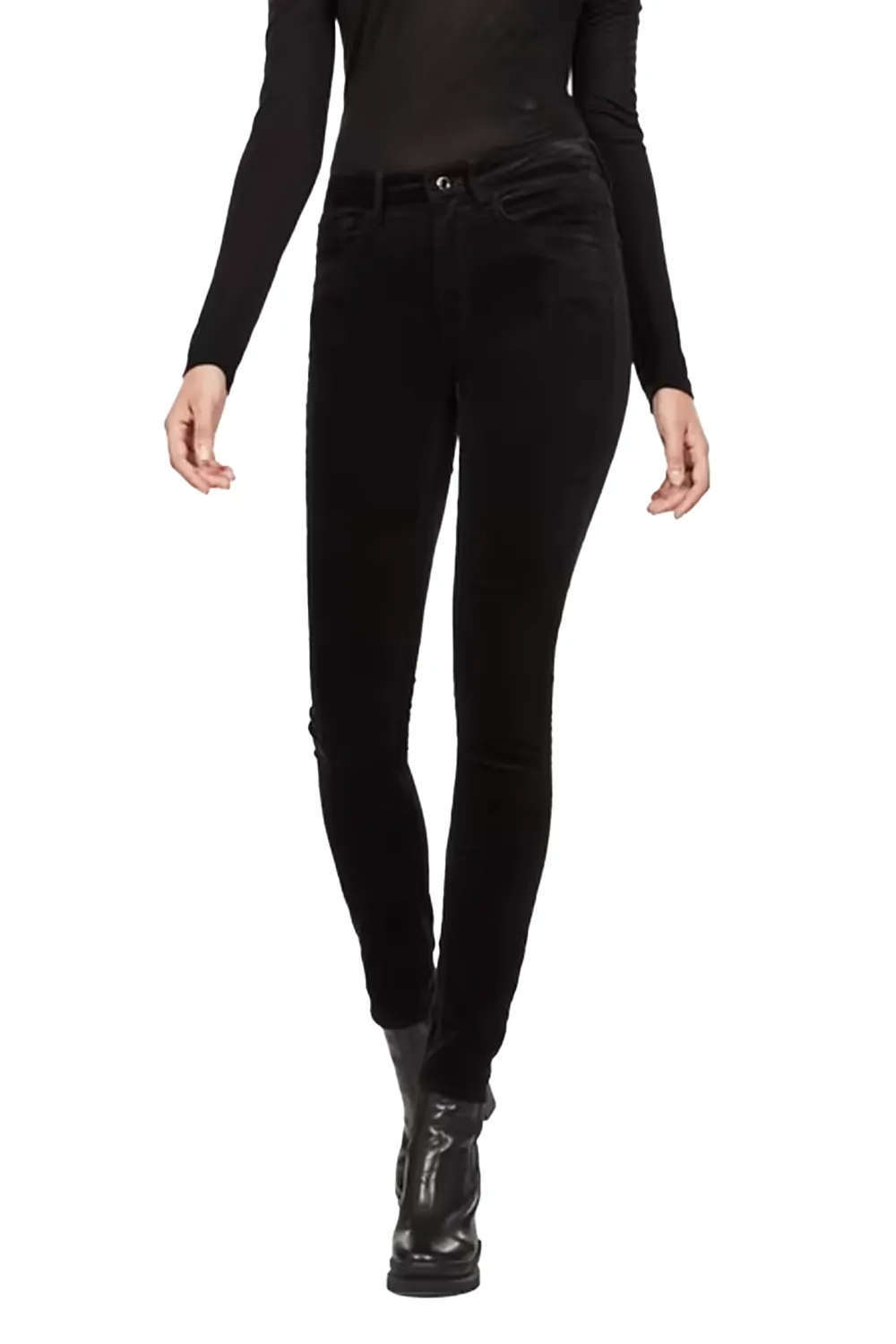 Дамски панталони G‑Star RAW 3301 High Skinny COJ  Висока талия  Стеснен крачол  Черен