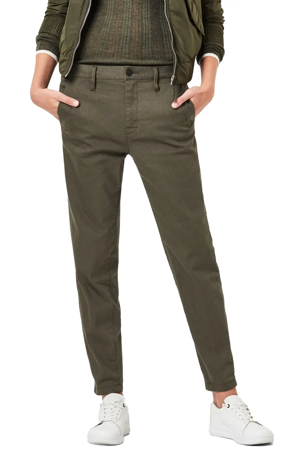 Дамски панталони G‑Star RAW Bronson‑Z Mid Skinny Chino  8846079 16113-23  Средна талия  Стеснен крачол  W33‑L34  Каки