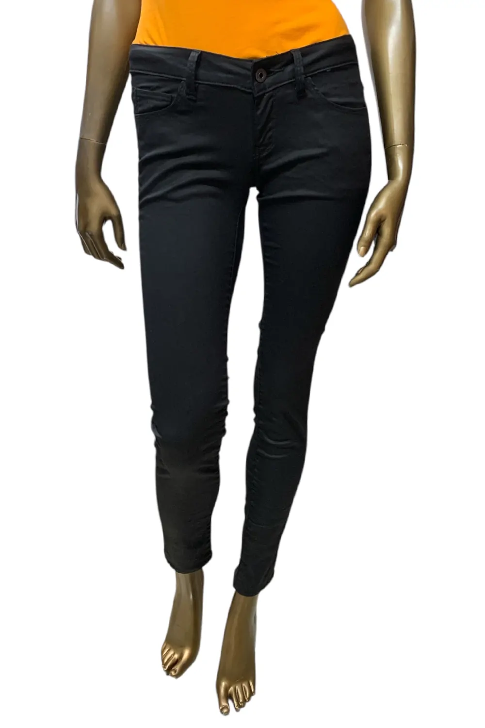 Дамски панталони G‑Star RAW Lynn Skinny CMF Blanc DNM RW  Средна талия  Стеснен крачол  Черен