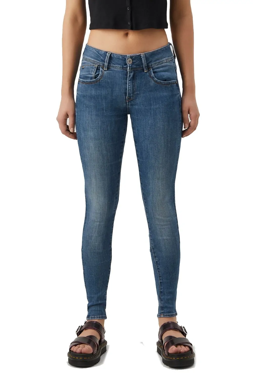 Дамски дънки G-Star RAW Lynn Mid Skinny 8178354 16113-22  Aiden Stretch Lt Aged  Памук  W28-L32  Син