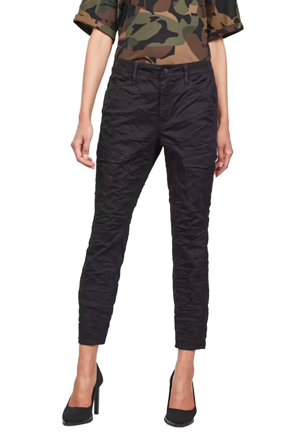 Дамски панталон G‑Star RAW Rovic Mid Skinny  Средна талия  Стеснен крачол  Черен