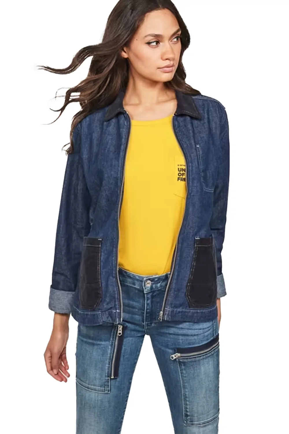 Дамско дънково яке тип риза G‑Star RAW Blake Denim Overshirt  9972027 16113-28  Свободна кройка  Цип  S  Тъмносин