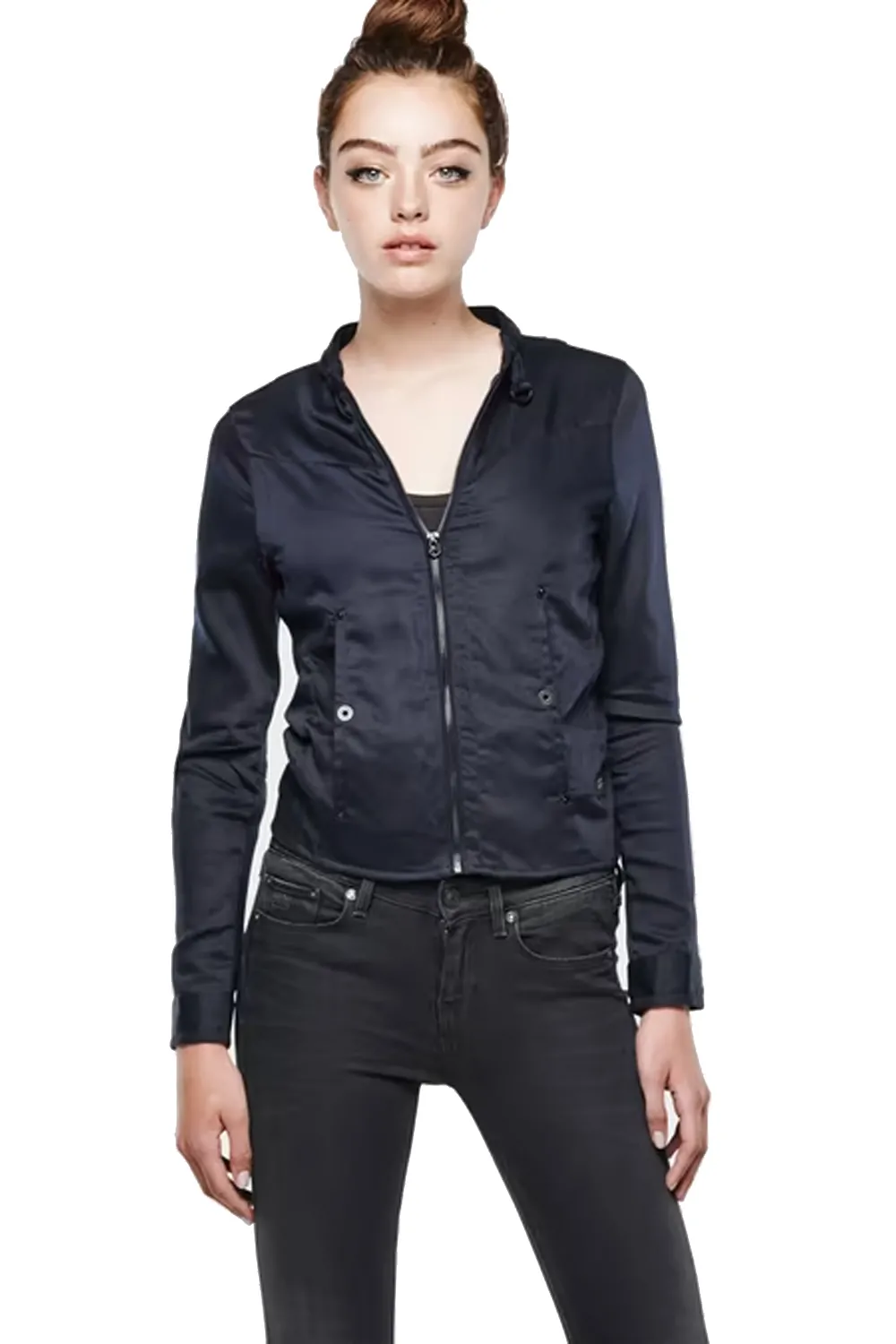 Дамско леко яке G‑Star RAW Chopper Lightweight Overshirt 1840612 16113‑28  Втален силует  Средна дължина  Лиосел  M  Тъмносин
