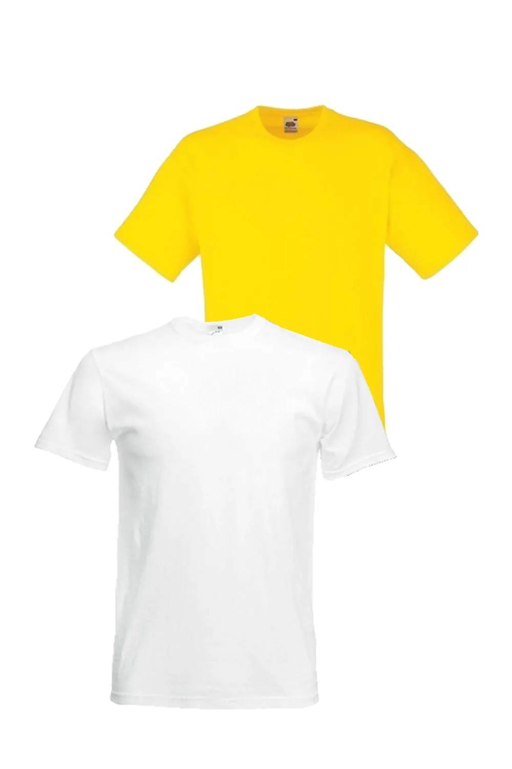 Комплект мъжки тениски Fruit Of The Loom FOL-T-2PK-M-WTYL-2XL  2 Pack  Обло деколте  Бял жълт  2XL