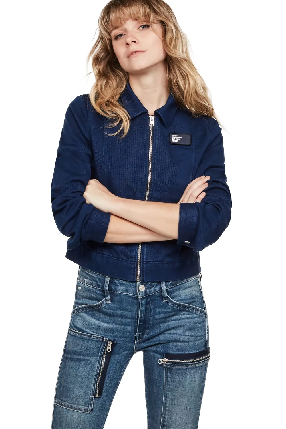 Дамско преходно яке G-Star RAW Workwear Cropped 4241759 16113-29  Sartho Blue  Памук  S  Тъмносин