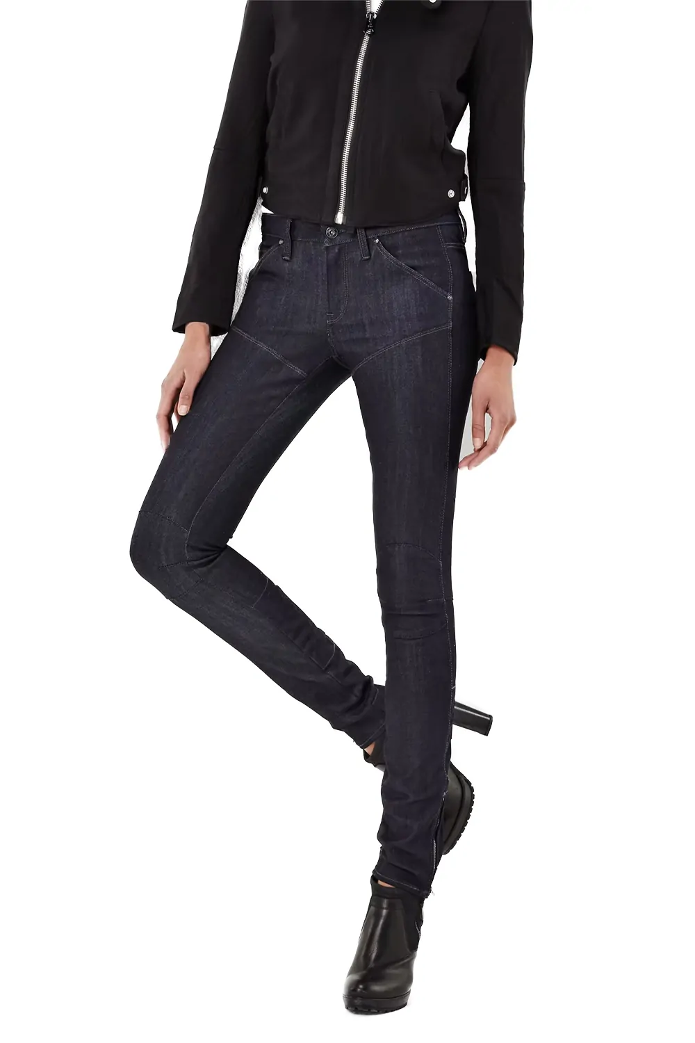 Дамски дънки G-Star RAW 5620 Silicon Injected Mid Waist Skinny 4227700 16113-17, Visor Recycled Stretch, Памук, W28-L32, Тъмносин