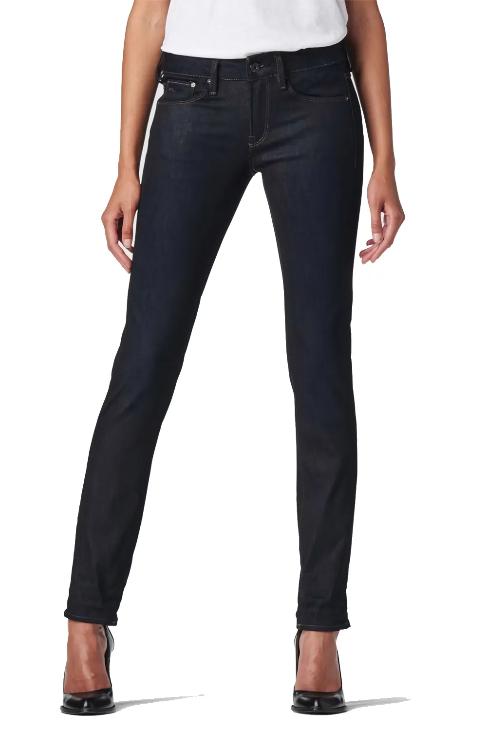 Дамски дънки G-Star RAW Attacc Mid Waist Straight 2797342 16113-12 Visor Recycled Stretch  Памук  W26-L36  Тъмносин