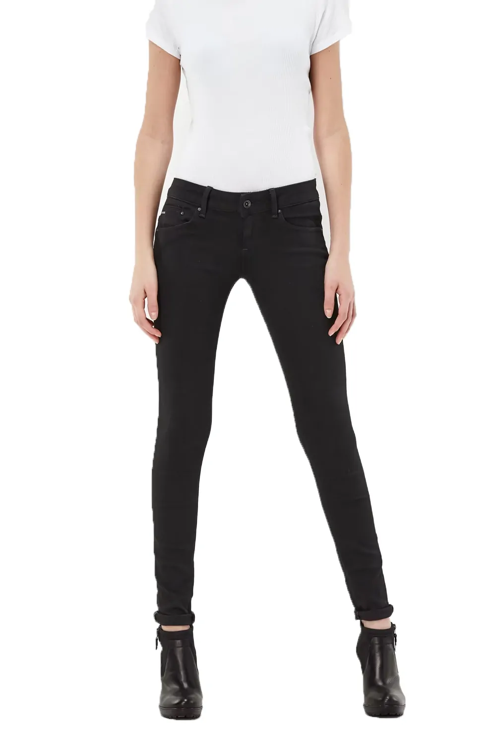 Дамски дънки G-Star RAW Midge Zip Low Skinny  Черен