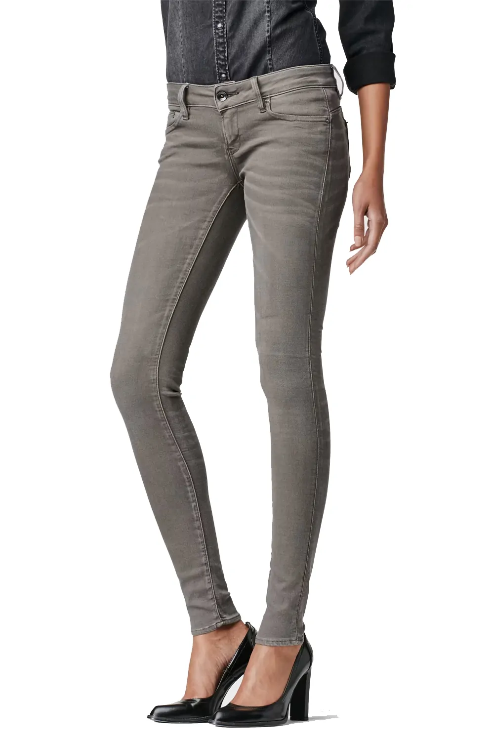 Дамски дънки G-Star RAW Midge Zip Low Super Skinny 9076895 16113-12  Slander Super Stretch OD  Lyocell  W27-L32  Сив