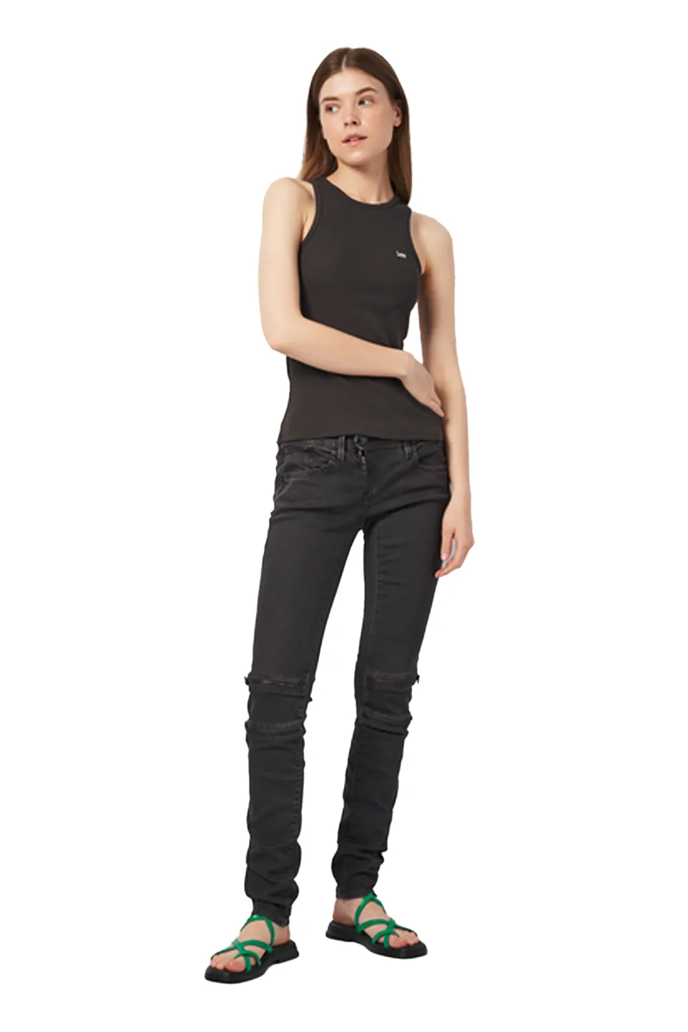 Дамски дънки G‑Star RAW Lynn Custom Mid Skinny COJ 9481149 16113‑36  Средна талия  Стеснен крачол  W28‑L32  Черен