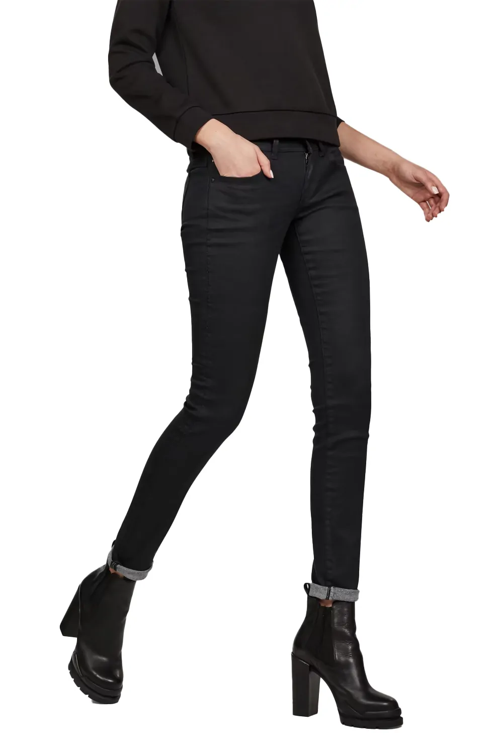 Дамски дънки G‑Star RAW Lynn Mid Skinny 4637677 16113‑36  Средна талия  Стеснен крачол  W26‑L32  Черен