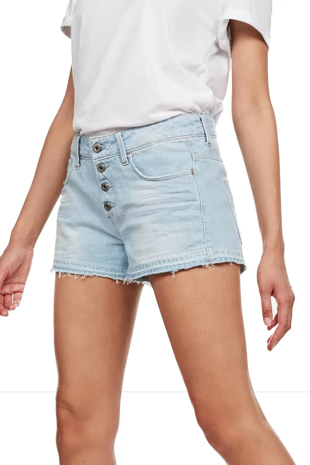 Дамски къси панталони G-Star RAW Arc Button Down Ripped 4718398 16113-34, Sato Denim, Памук, W26, Светлосин