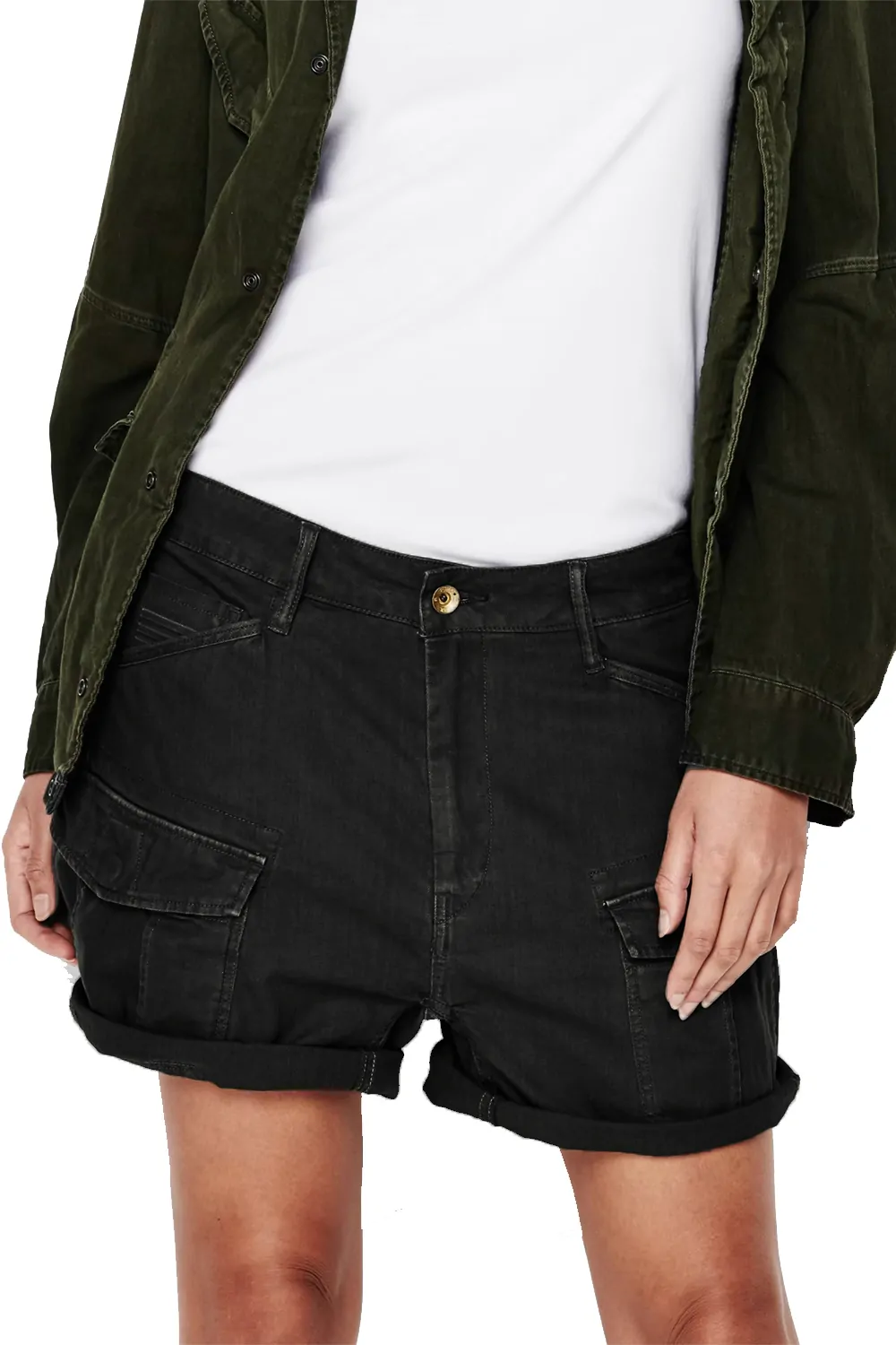 Дамски къси панталони G-Star RAW Rovic  9754830 16113-35  Boyfriend Fit  Lt Wt Diamond Denim OD  Памук  W25  Черен