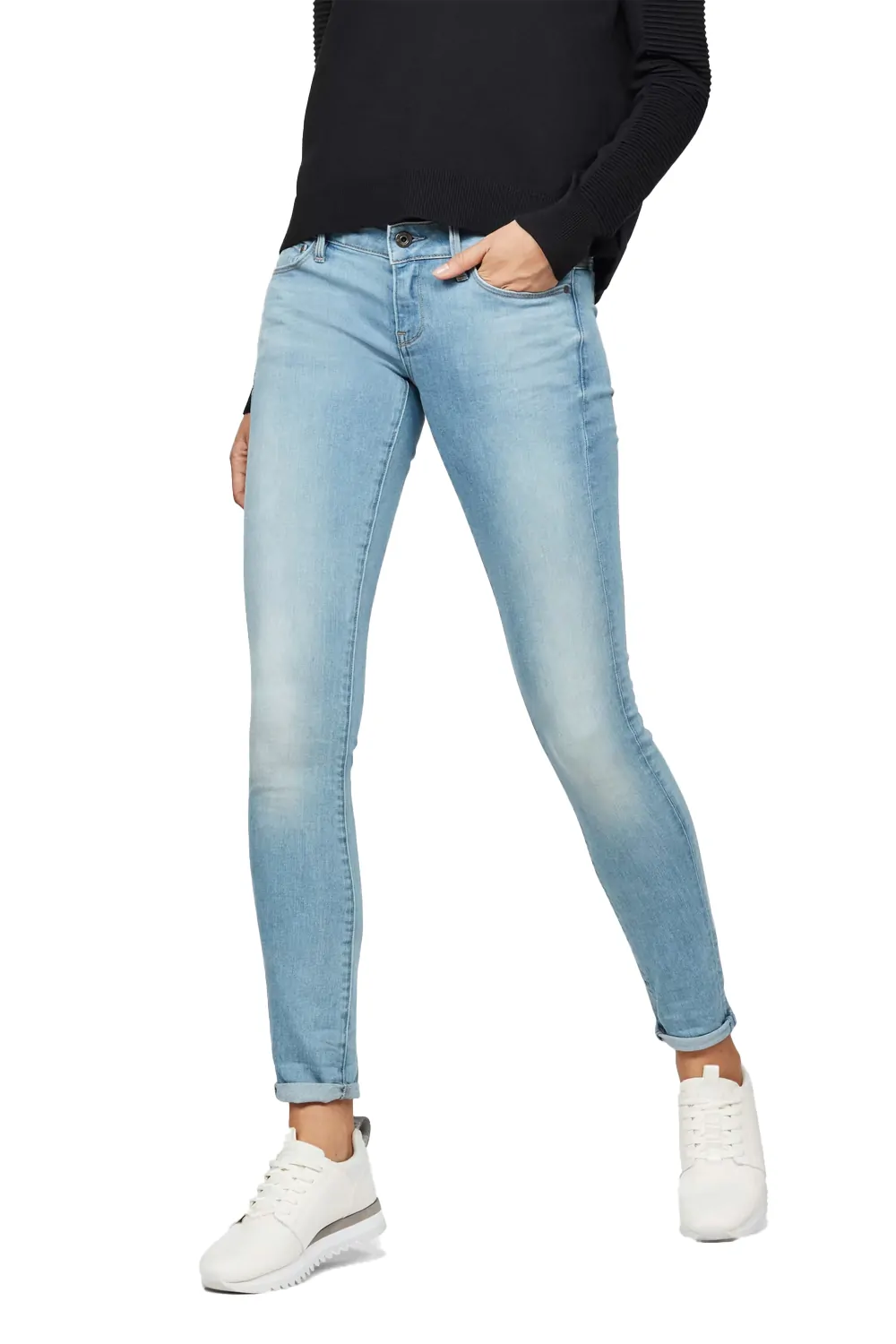 Дамски дънки G‑Star RAW 3301 Low Skinny 1563931 16113‑39  Ниска талия  Стеснен крачол  W26‑L36  Светлосин