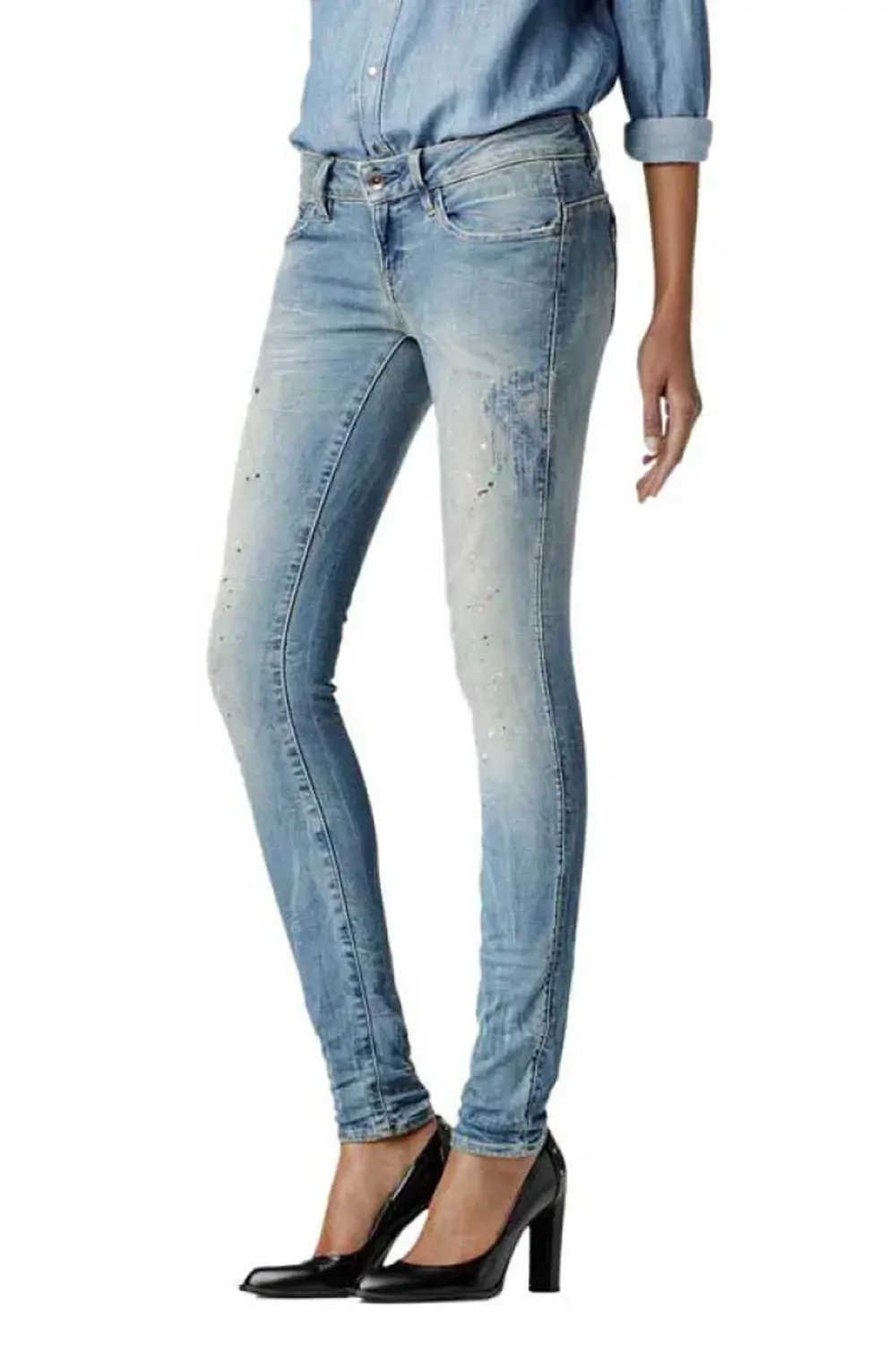 Дамски дънки G‑Star RAW Midge Zip Low Super Skinny  Светлосин