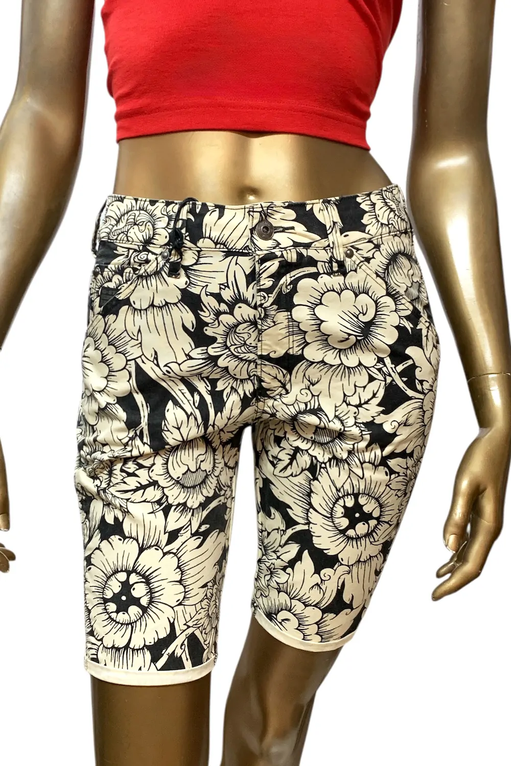 Дамски къси панталони G-Star RAW Shortjeans STRG  Lucas Canvas Dazzle  Памук  Бял Черен