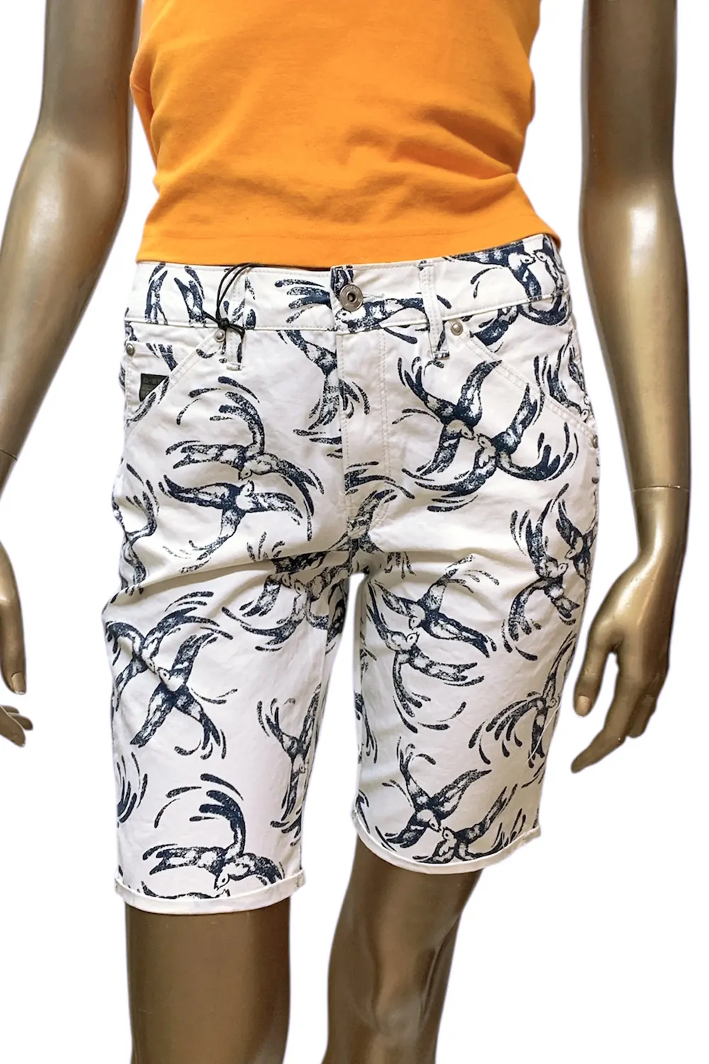 Дамски къси панталони G-Star RAW Shortjeans STRG  Lucas Canvas Dazzle  Памук  Бял Син