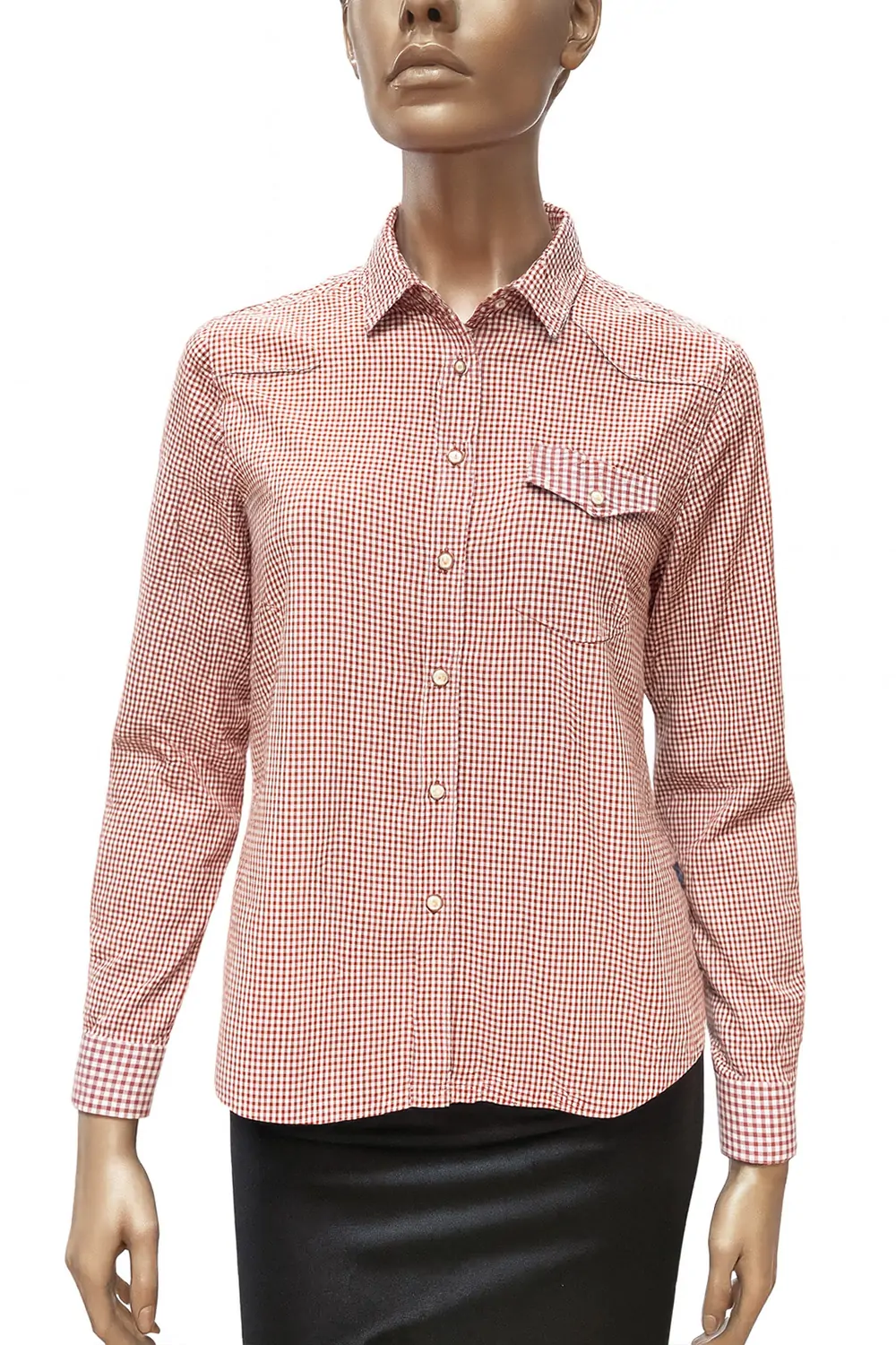 Дамска риза G-Star RAW TACOMA Cropped Denim Shirt 6948032 16113-46  Light Weight Koha Dobby Check  Памук  S  Тъмночервен Бял