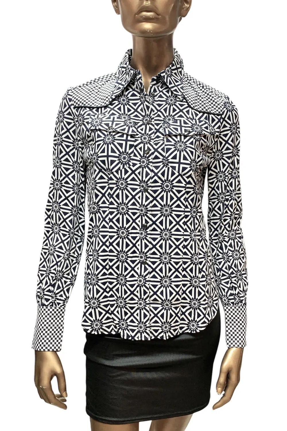 Дамска риза G-Star RAW TACOMA Straight Shirt  9621895 16113-46  Mata Twill PG AO  Вискоза  S  Бял Тъмносин