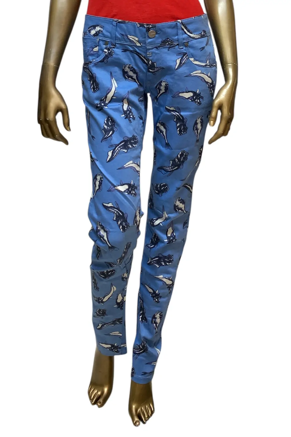 Дамски дънки G-Star RAW Fender Skinny COJ *2074199 16113-45, Средна талия, Стеснен крачол, W30-L34, Син