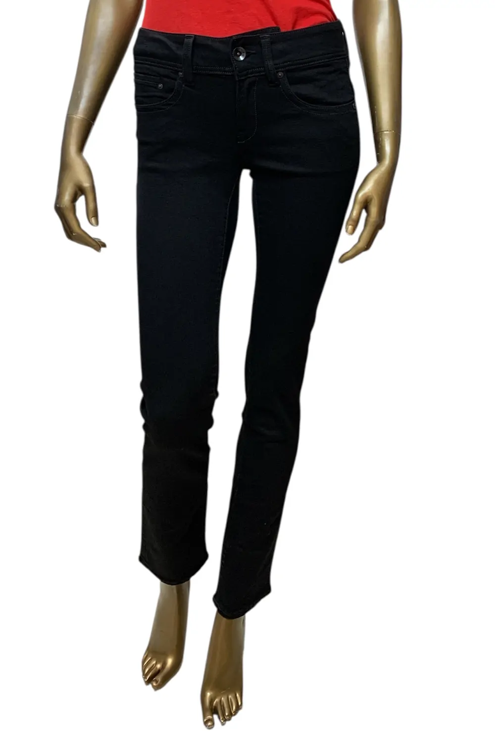 Дамски дънки G‑Star RAW Midge Saddle Mid Straight 6270959 16113‑41  Средна талия  Прав крачол  W27‑L32  Черен