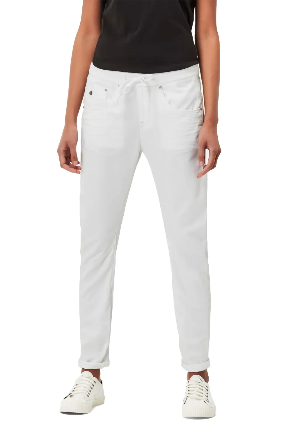 Дамски панталони G-Star RAW Arc 3D Sport Low Boyfriend 7425237 16113‑43  Ниска талия  Свободен крачол  Регулираща се талия  W27-L32  Бял