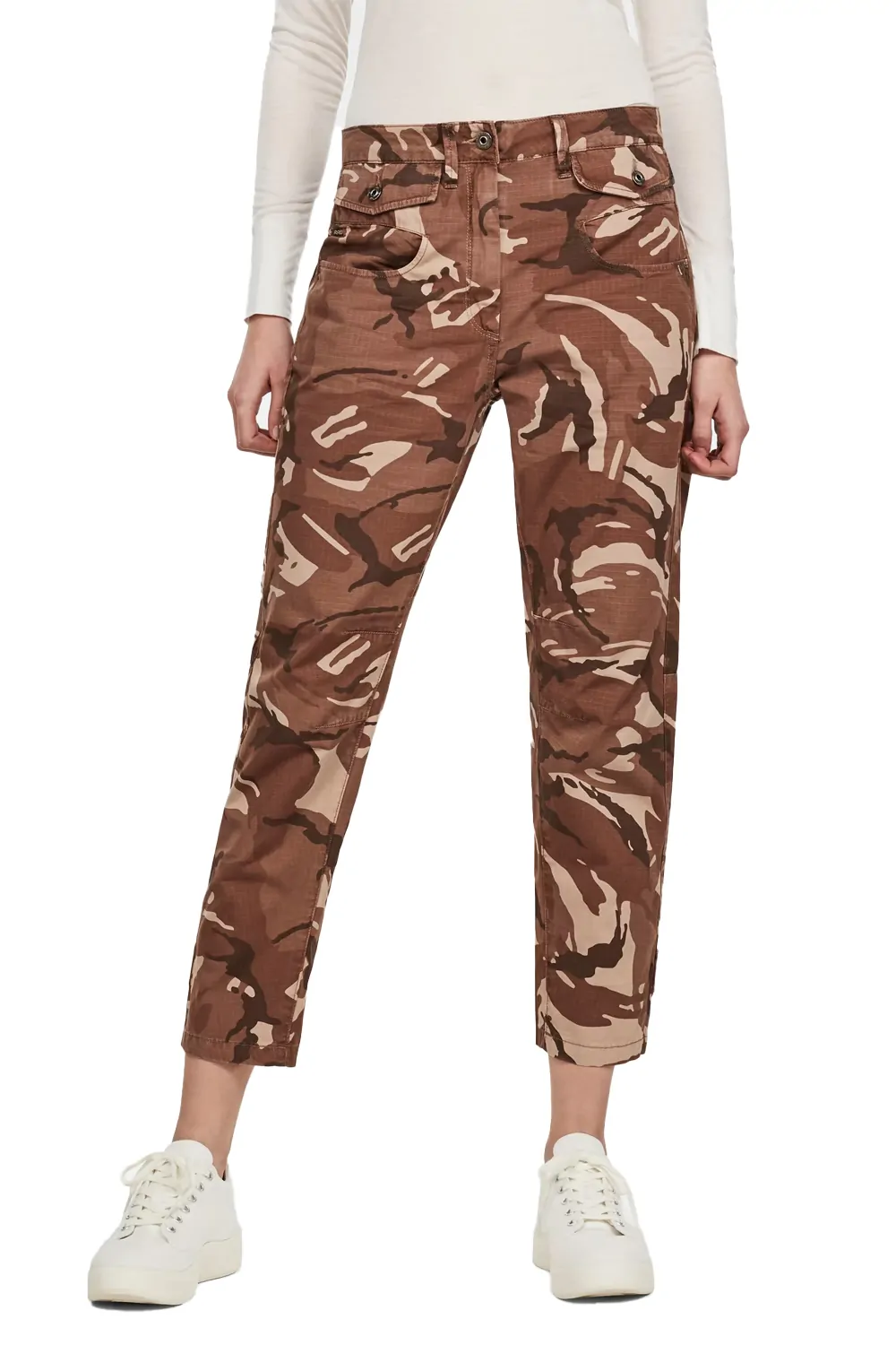 Дамски панталони G‑Star RAW Army Radar Mid Boyfriend Ankle 9155273 16113‑43  Средна талия  Свободен крачол  Камуфлаж  W27‑L32  Кафяв