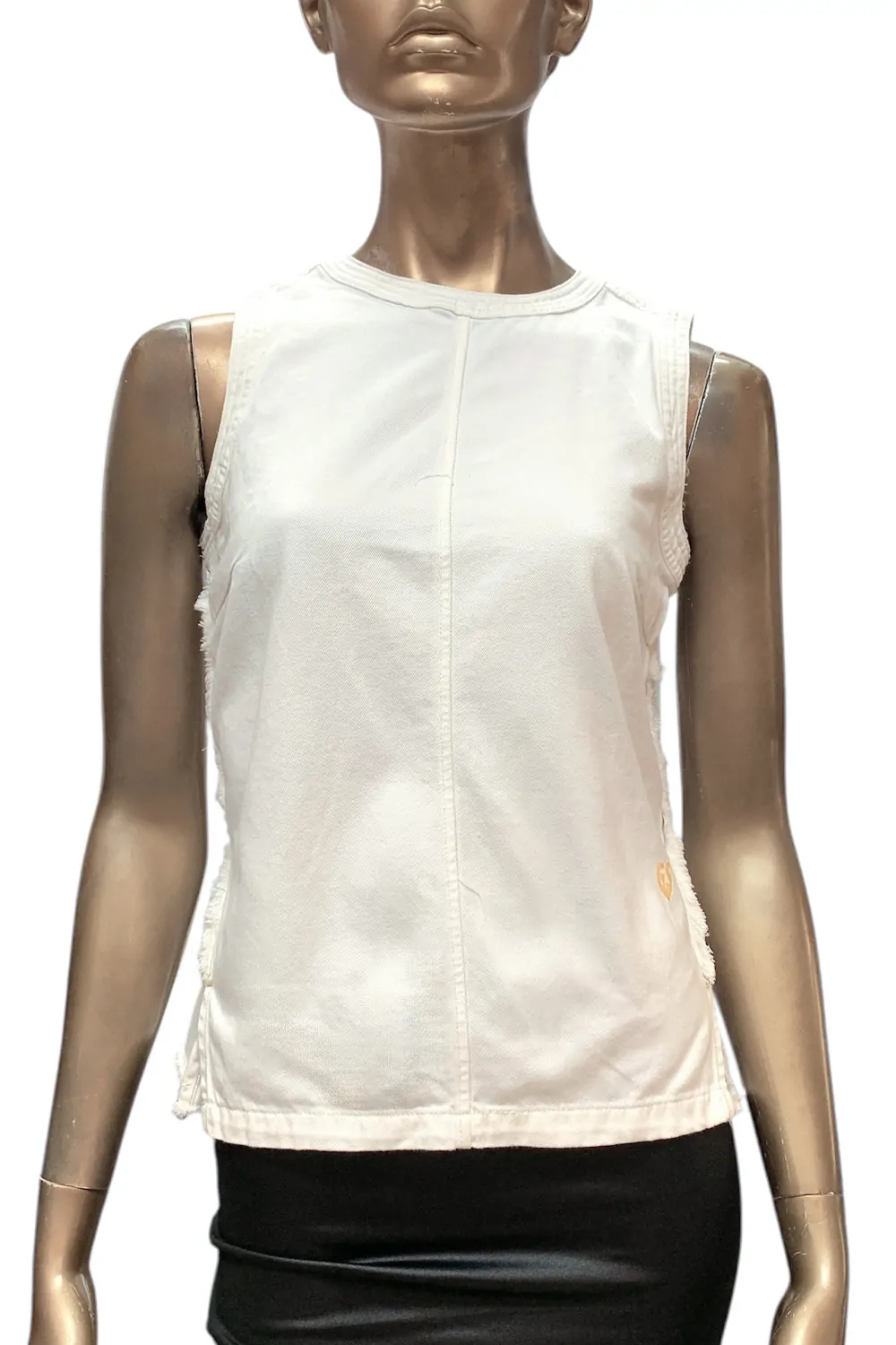 Дамски топ G-Star RAW DELINE Sleeveless Top 7408357 16113-46  Без ръкави  Kana White Denim  Памук  S  Бял