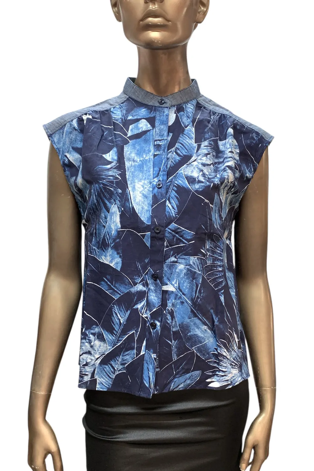 Дамска риза G-Star RAW PARGE Shirt 7923331 16113-46  New Latter Twill Denim LF AO  Без ръкави  Лиоцел  S  Син