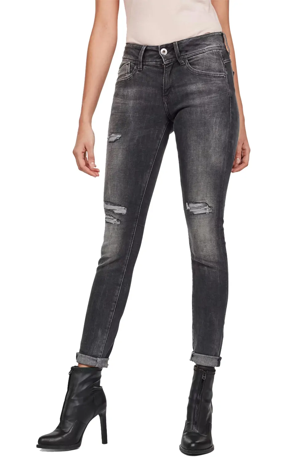 Дамски дънки G-Star RAW Lynn Mid Skinny 7967731 16113-18  Elto Black Superstretch  Памук  W27-L32  Тъмносив