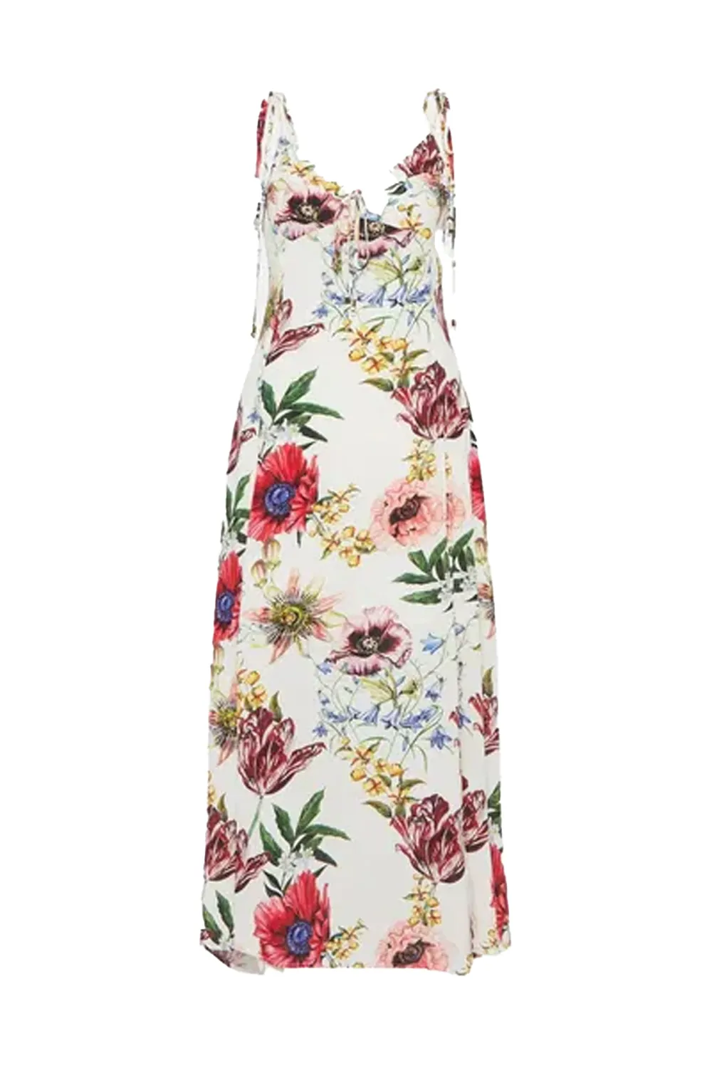 Дамска летна рокля Karen Millen Botanical Floral Strappy Maxi AKK02526 -191   2619116 16121-4  Тънки презрамки  Дълга  памук  UK8  S  EU 36  Многоцветен