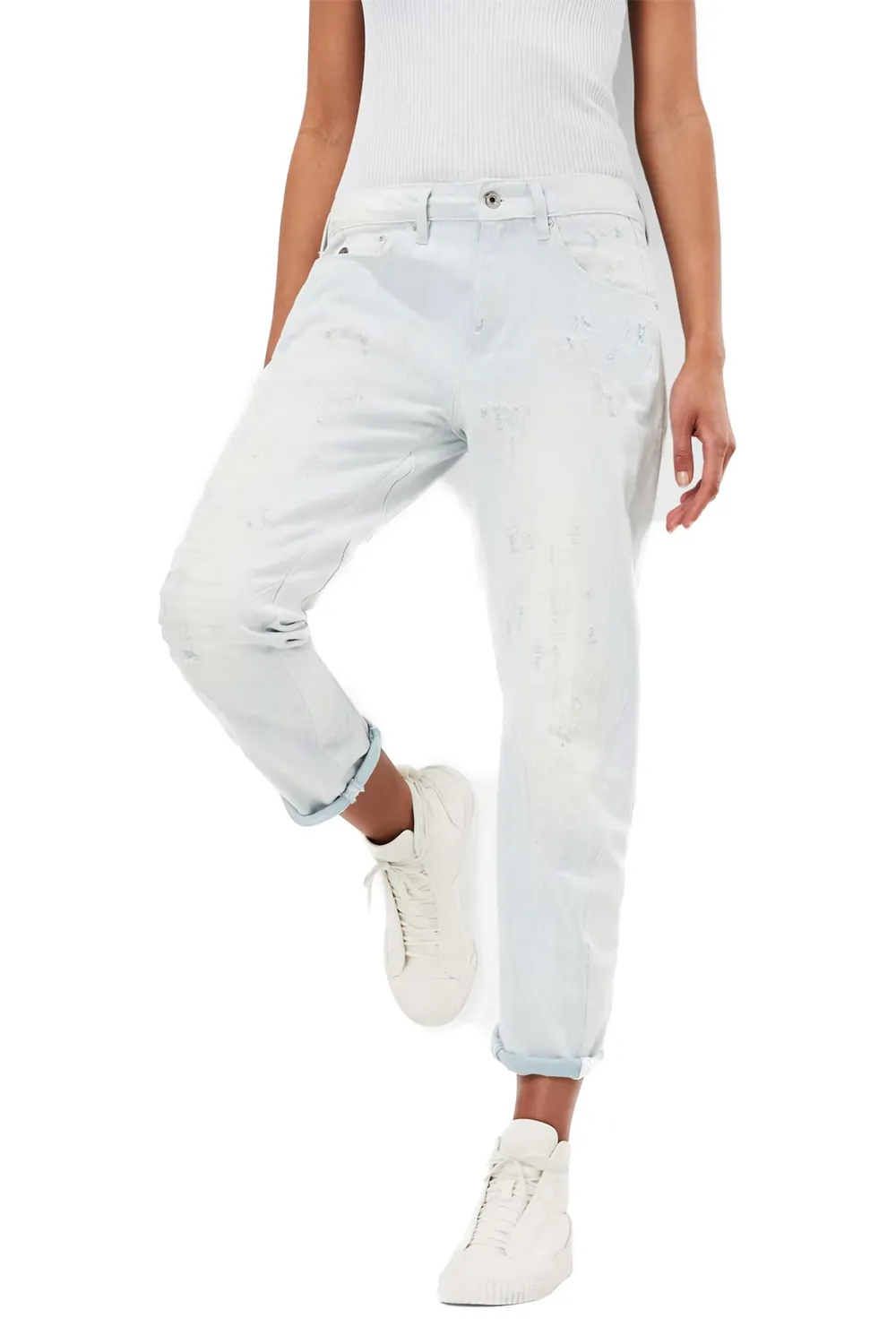 Дамски дънки G-Star RAW Arc 3D Mid Boyfriend 7 8 6719601 16113-20  Indigo Loop Twill  Памук  W27-L32  Светлосин