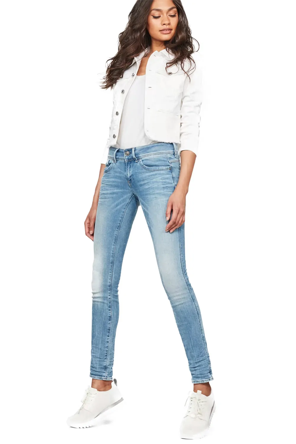 Дамски дънки G-Star RAW Lynn Mid Skinny 4986959 16113-18  Brantley Stretch Denim  Памук  W27-L32  Светлосин