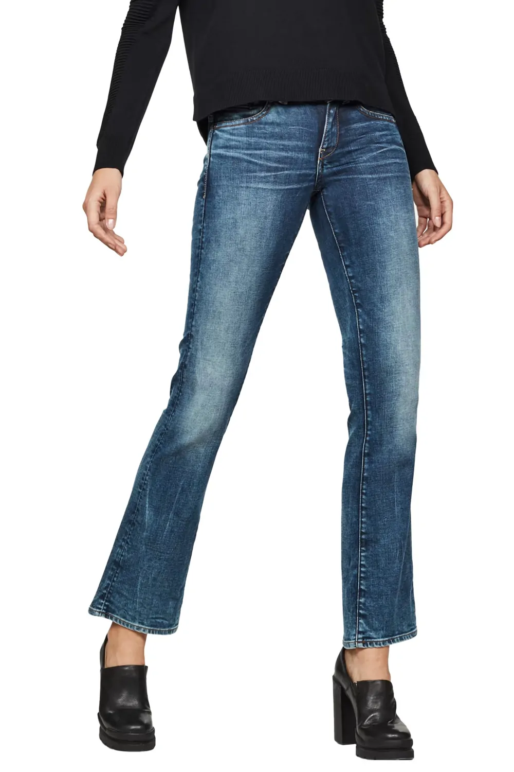 Дамски дънки G-Star RAW Midge Saddle Mid Skinny Bootcut 9911637 16113-29  Elto Superstretch  Памук  W23-L28  Син