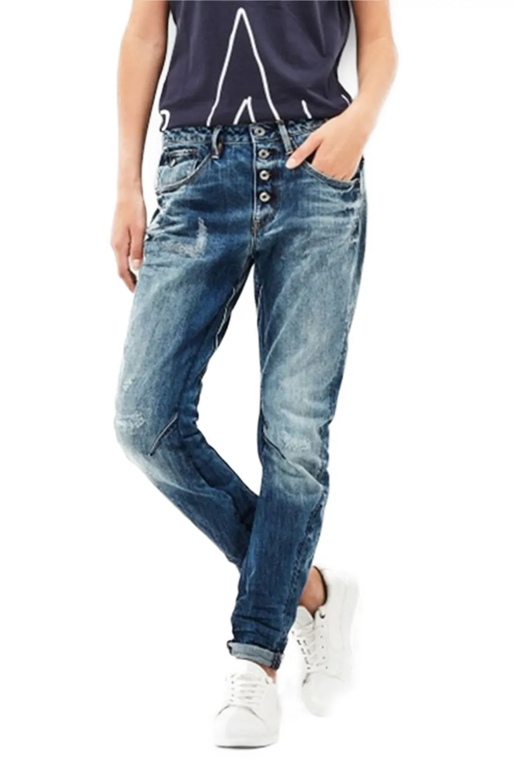 Дамски дънки G-Star RAW New Arc 3D BTN Low Boyfriend 4164470 16113‑29  Hadron Denim  Памук  W26-L34  Син