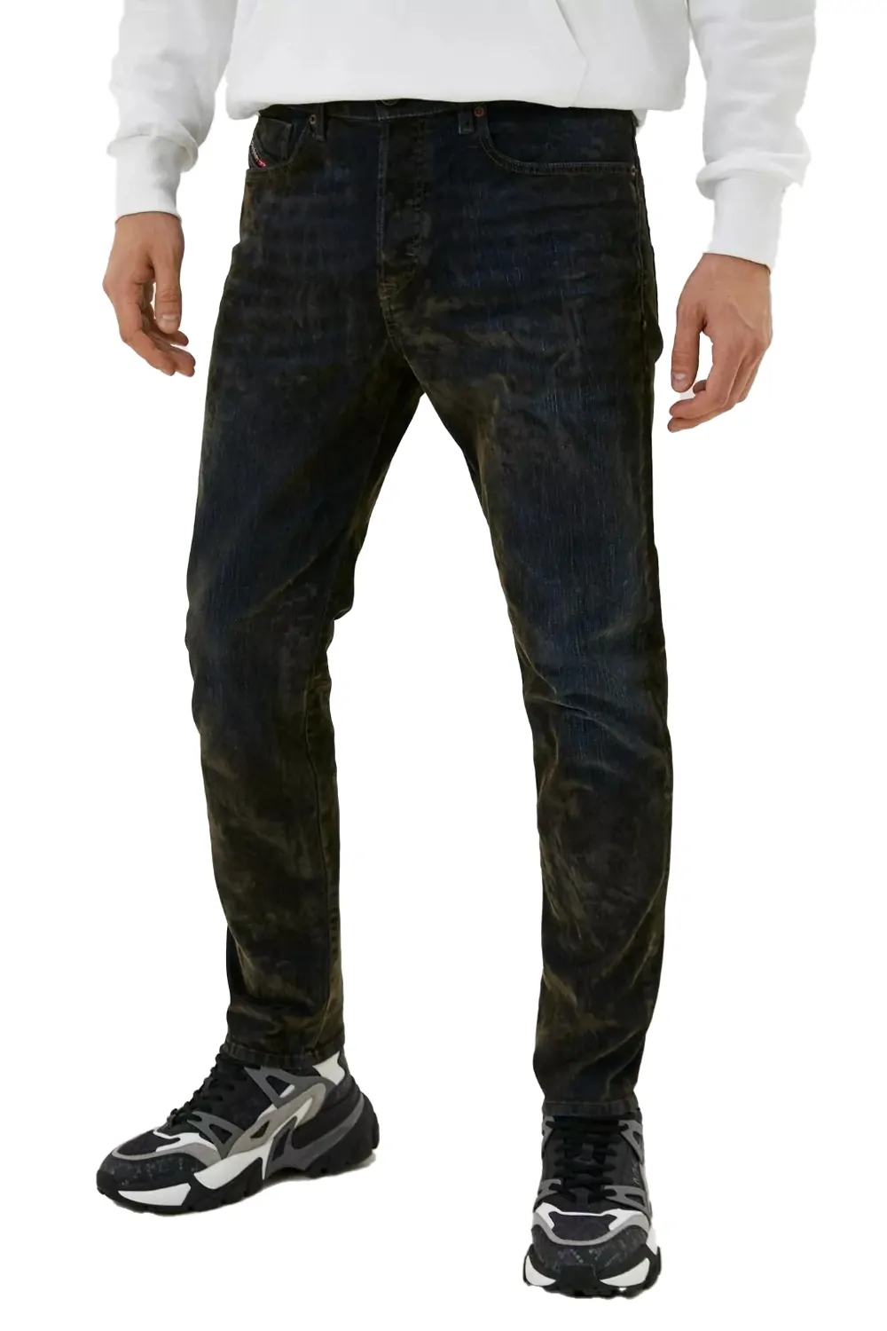Мъжки дънки Diesel 8001582 16121-12  Средна талия  Тесни крачоли  W32  Памучен плат с кадифено покритие  Тъмносин