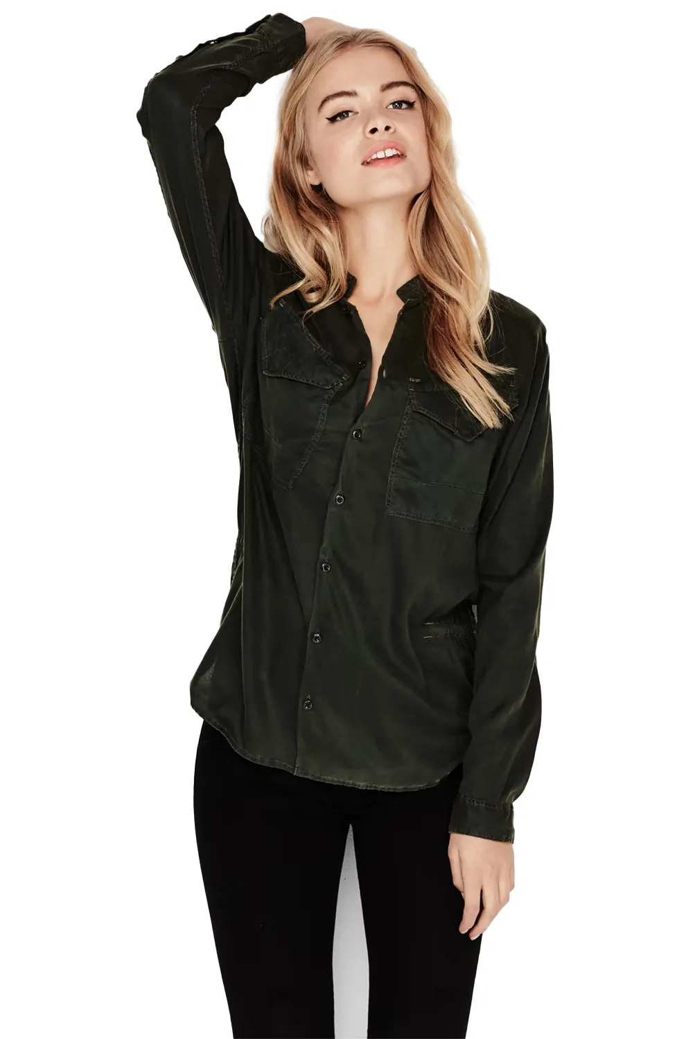 Дамска риза G-Star RAW Rovic Crusader Boyfriend Shirt 9797424 16113-44  Ruger Tencel OD  Лиосел  L  Зелен