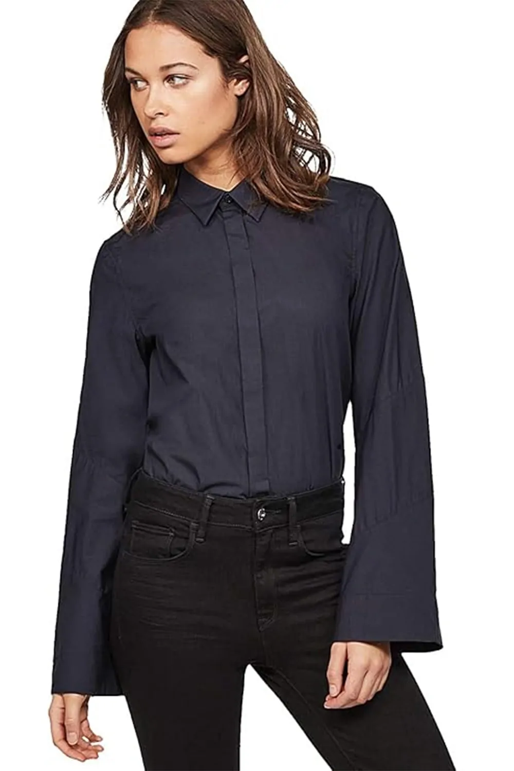 Дамска риза G-Star RAW Spiraq Straight Shirt 9147821 16113-42  Graden Poplin  Памук  XXS  Тъмносин