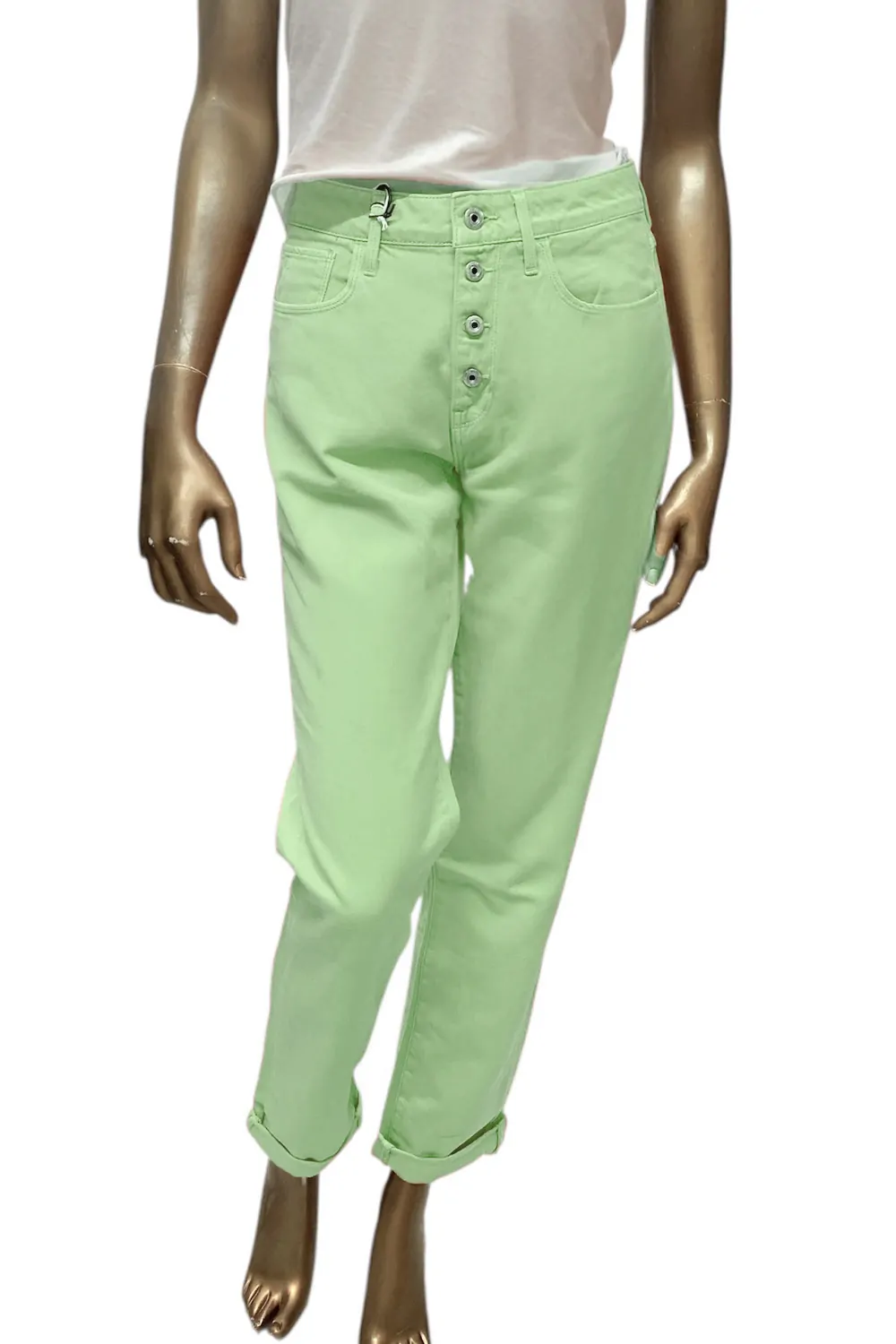 Дамски дънки G-Star RAW 3301 Boyfriend  7433427 90-41  Kana Denim OD Pistache  Памук  W27-L32  Светлозелен