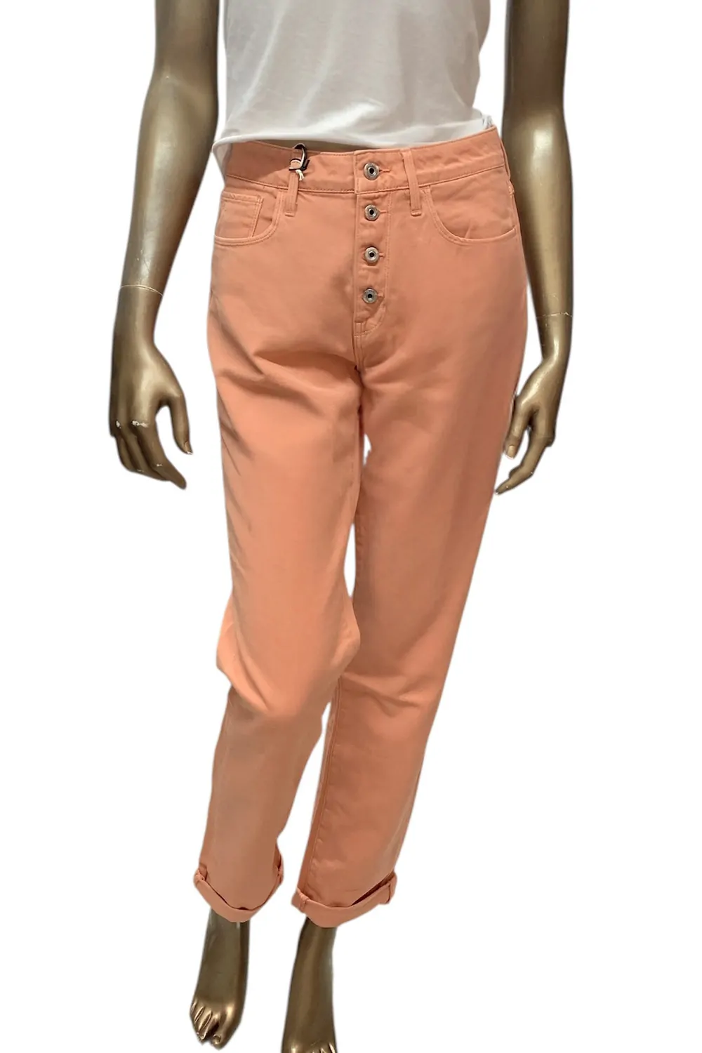 Дамски дънки G-Star RAW 3301 Boyfriend 7434288 90-41  Kana Denim OD Sunset  Памук  W27-L32  Оранжев
