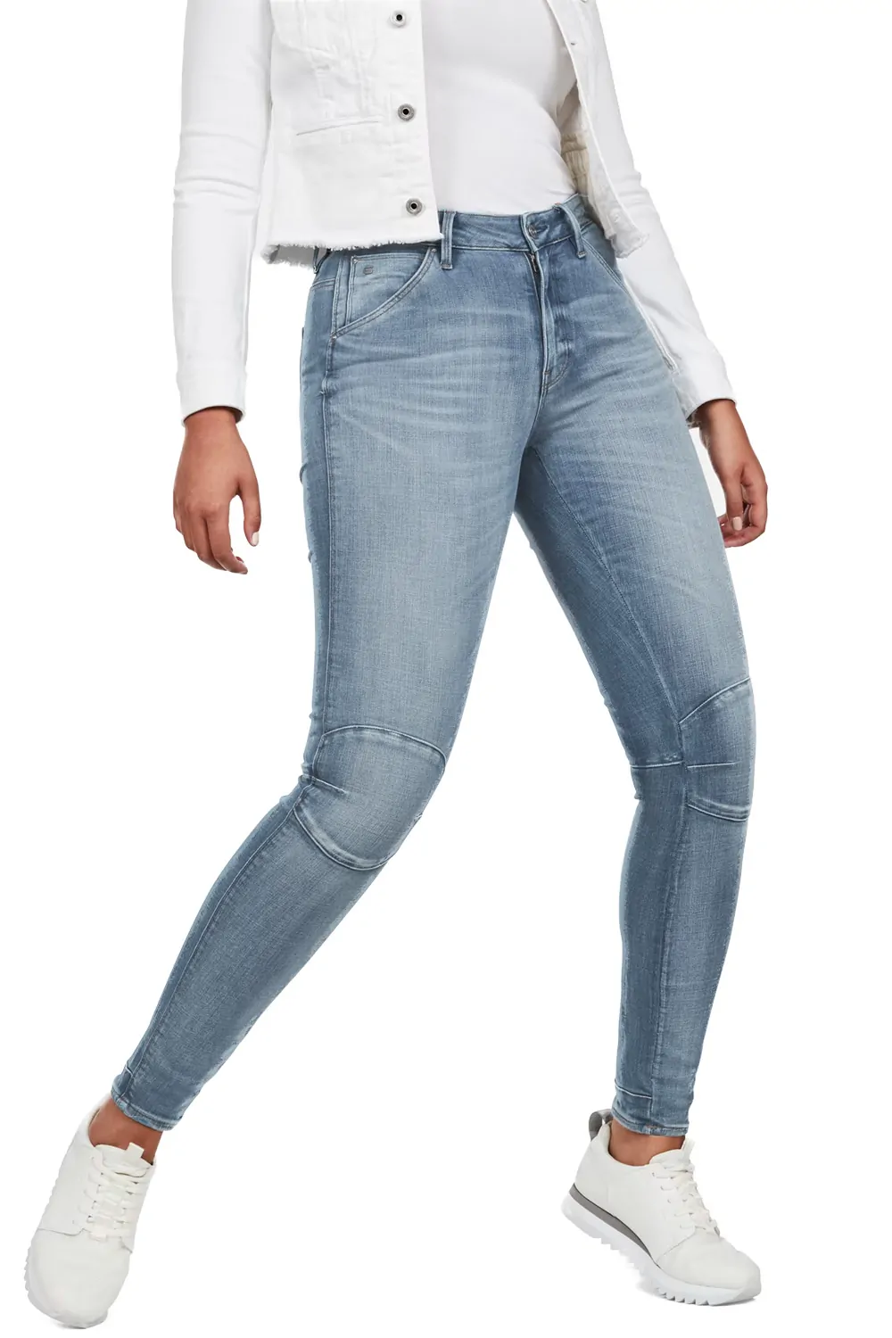Дамски дънки G-Star RAW 5622 G-STAR Shape High Super Skinny 8615512-A 16113-48  Render Grey Ultimate Stretch  Памук  W27-L32  Сив Син