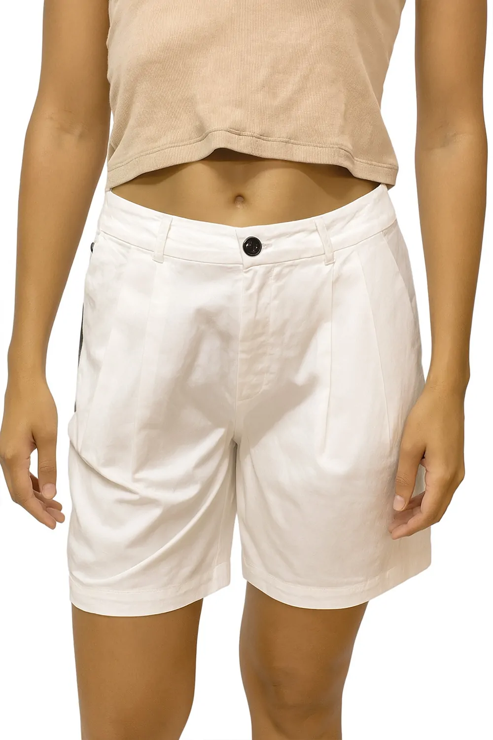 Дамски къси панталони G-Star RAW Bronson High Loose Pleat Bermuda 8178673 16113-48  Pilar Oxford  W26  Бял