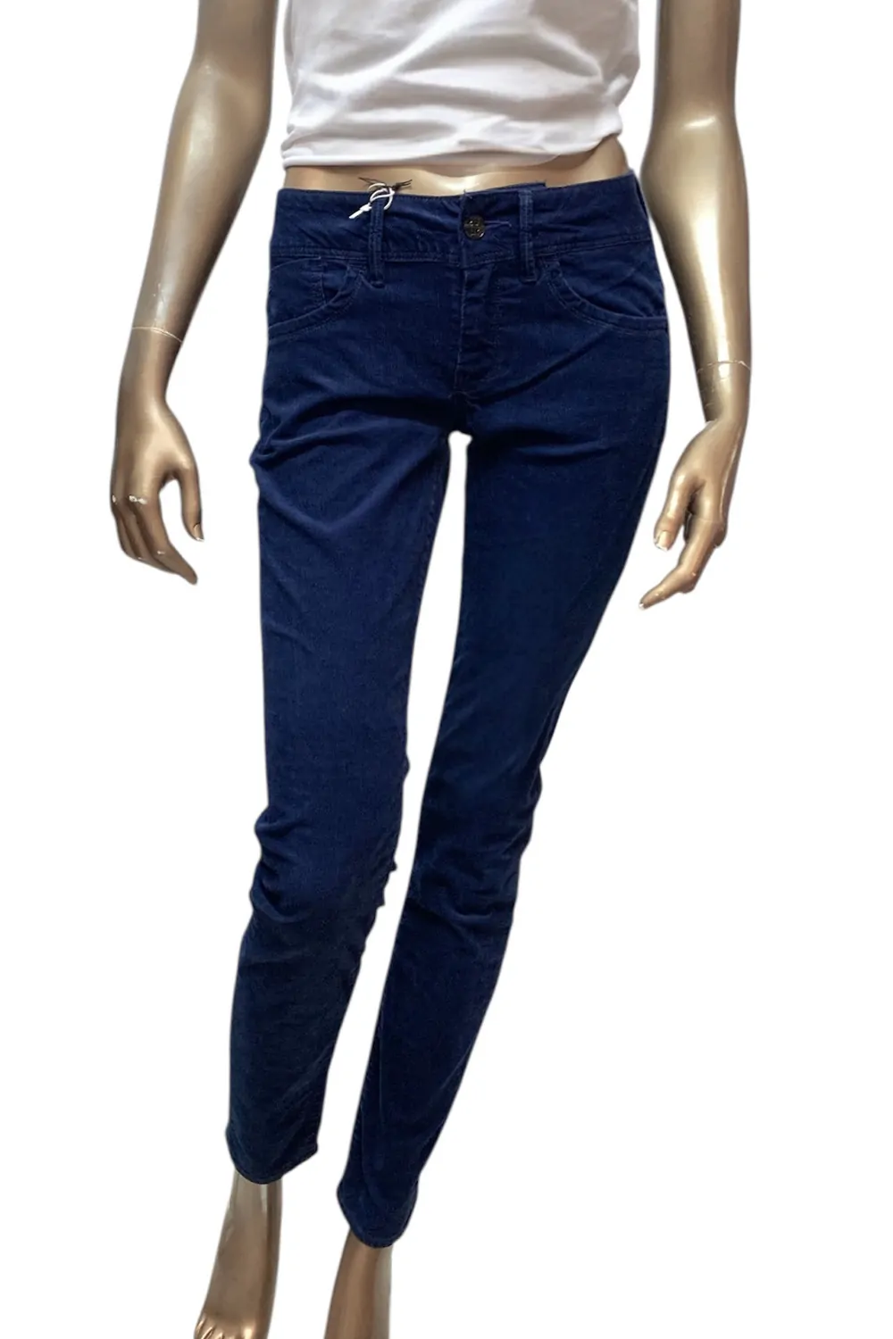 Дамски панталон G-Star RAW Lynn Mid Waist Skinny  7968592 90-41  Astern Stretch Cord 18W  Памук  W27-L32  Син